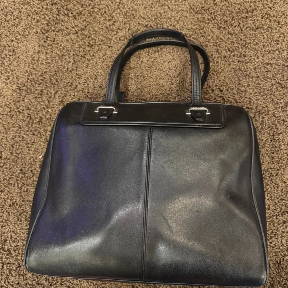Coach Wool and leather satchel handbag, Coach Taylor Bowler Black